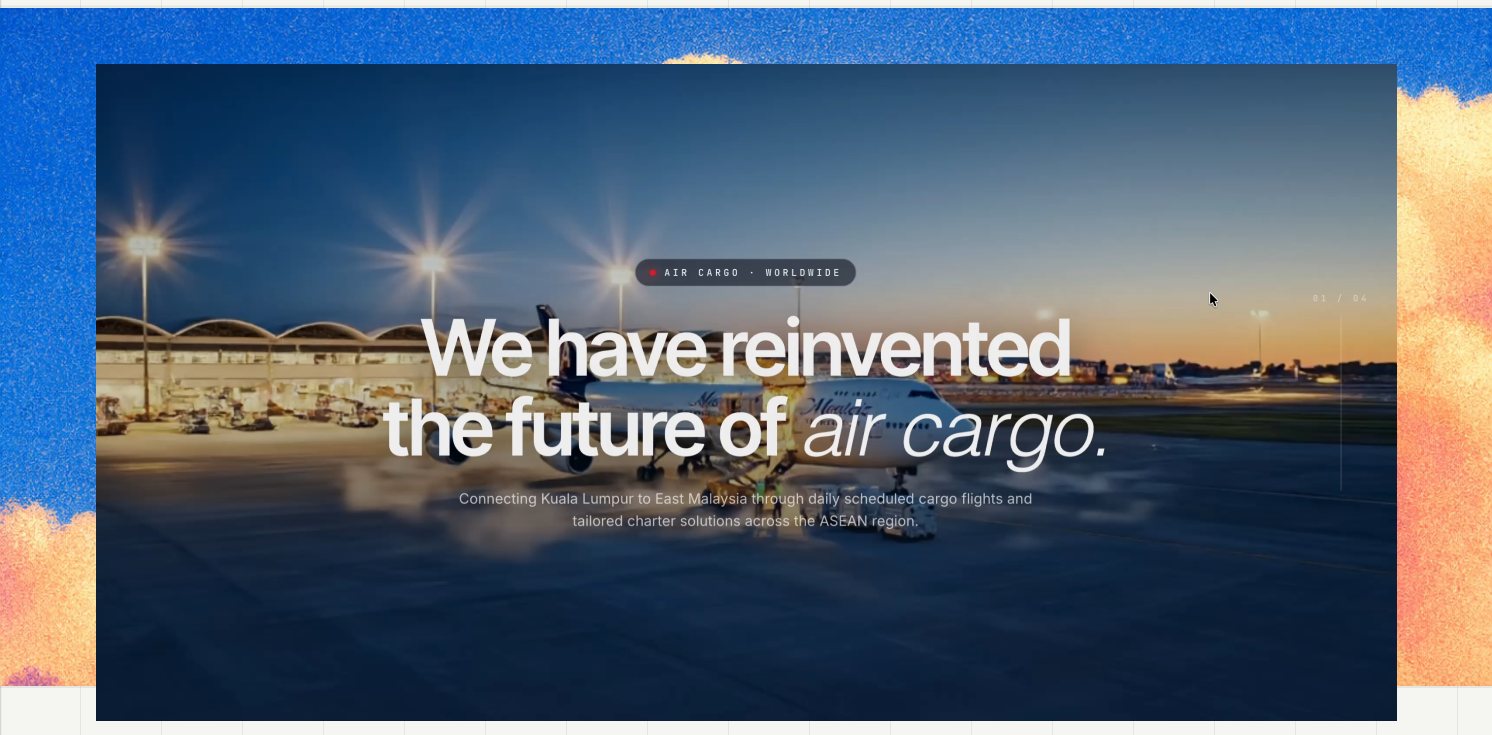 Menteiz Aviation homepage hero: We have reinvented the future of air cargo